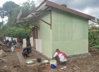TMMD Kodim 04/09 Rejang Lebong Bedah 5 Unit Rumah Tidak Layak Huni