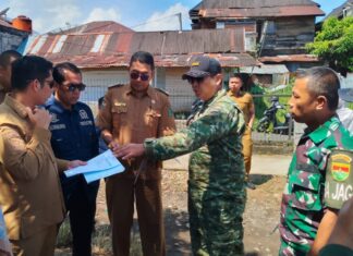 Gerak Cepat, Kodim 0409/Rejang Lebong Ambil Alih Perbaikan Jalan Amblas di Talang Rimbo Baru, Dandim : Besok Mulai Dikerjakan