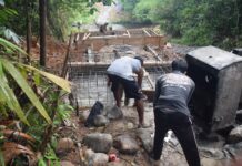 Pembangunan Jembatan Perintis Garuda Kodim 0409/Rejang Lebong di Lubuk Bingin Baru Capai 76 Persen