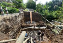 Pembangunan Jembatan Perintis Garuda Kodim 0409/Rejang Lebong di Desa Air Merah Dimulai, Warga Antusias