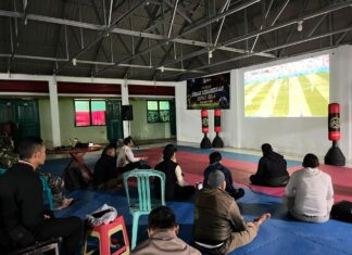 Lewat Nobar Piala Dunia 2026, Kodim 0409/Rejang Lebong Terus Perkuat Kemanunggalan TNI dan Rakyat