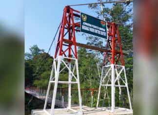 Jembatan Gantung Perintis Garuda Kodim 0409/Rejang Lebong di Lubuk Bingin Baru Rampung, Akses Pertanian Kini Semakin Mudah