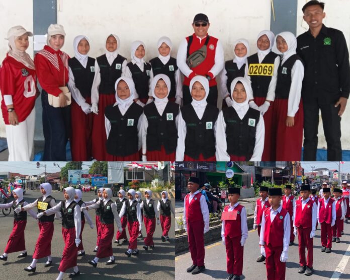 Semarak HUT RI ke-81, MIM 10 Karang Anyar Tampil Penuh Semangat di Lomba Gerak Jalan Kabupaten
