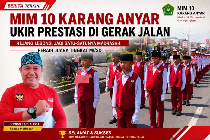 MIM 10 Karang Anyar Ukir Prestasi di Gerak Jalan Rejang Lebong, Jadi Satu-satunya Madrasah Peraih Juara Tingkat MI/SD