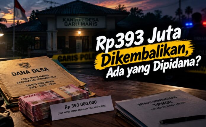 Dana Desa Baru Manis Rp393 Juta Dikembalikan, Oknum Terduga Korupsi Bakal Dipidana?