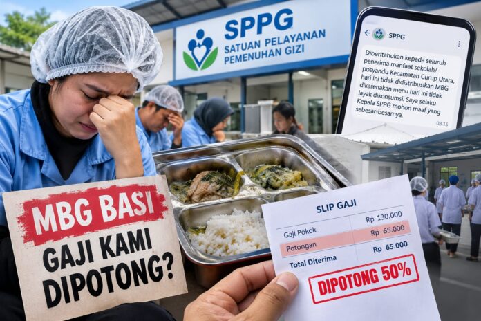 Karyawan SPPG Tasikmalaya Keluhkan Gaji Disunat Separuh Akibat MBG Basi!